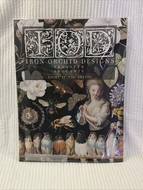 New Iron Orchid Designs Transfer Brocante Eiffel Tower Flower Floral I.O.D